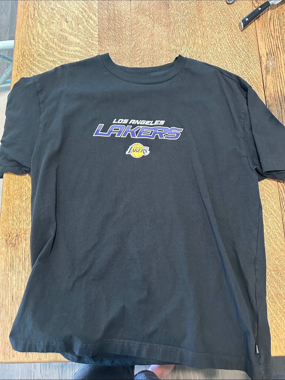 NBA Los Angeles Lakers Black Tee with Purple and Gold Logo